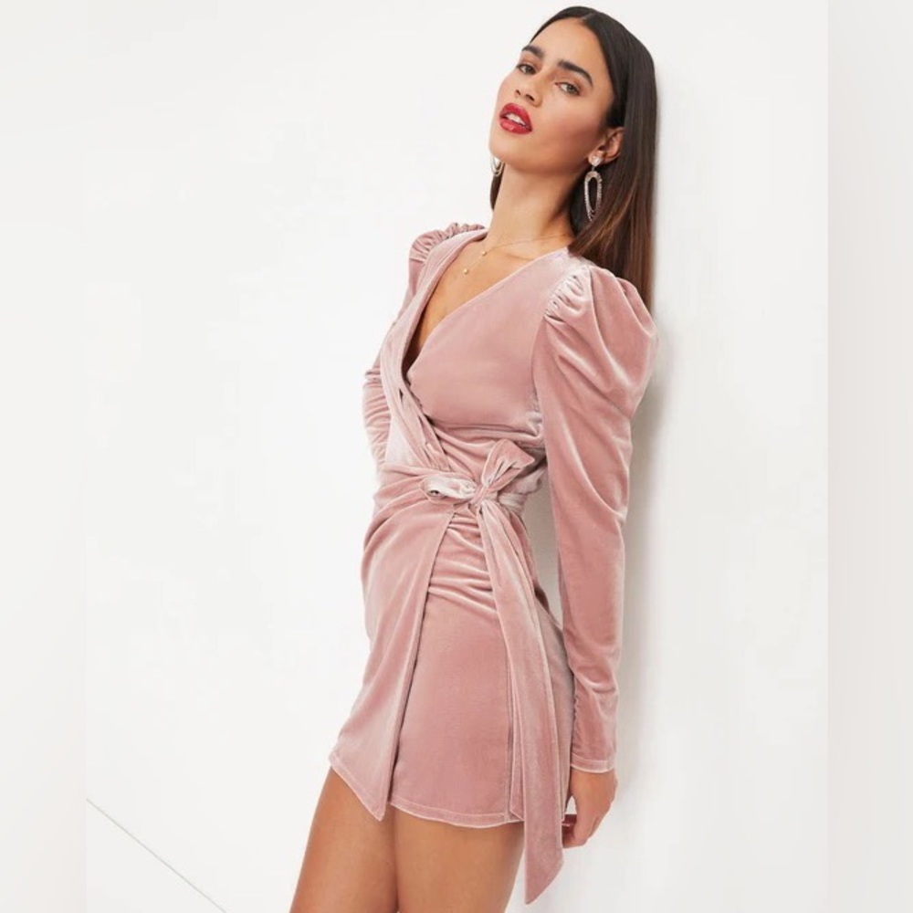 Cosmo Please Velvet Wrap Mini Dress size small